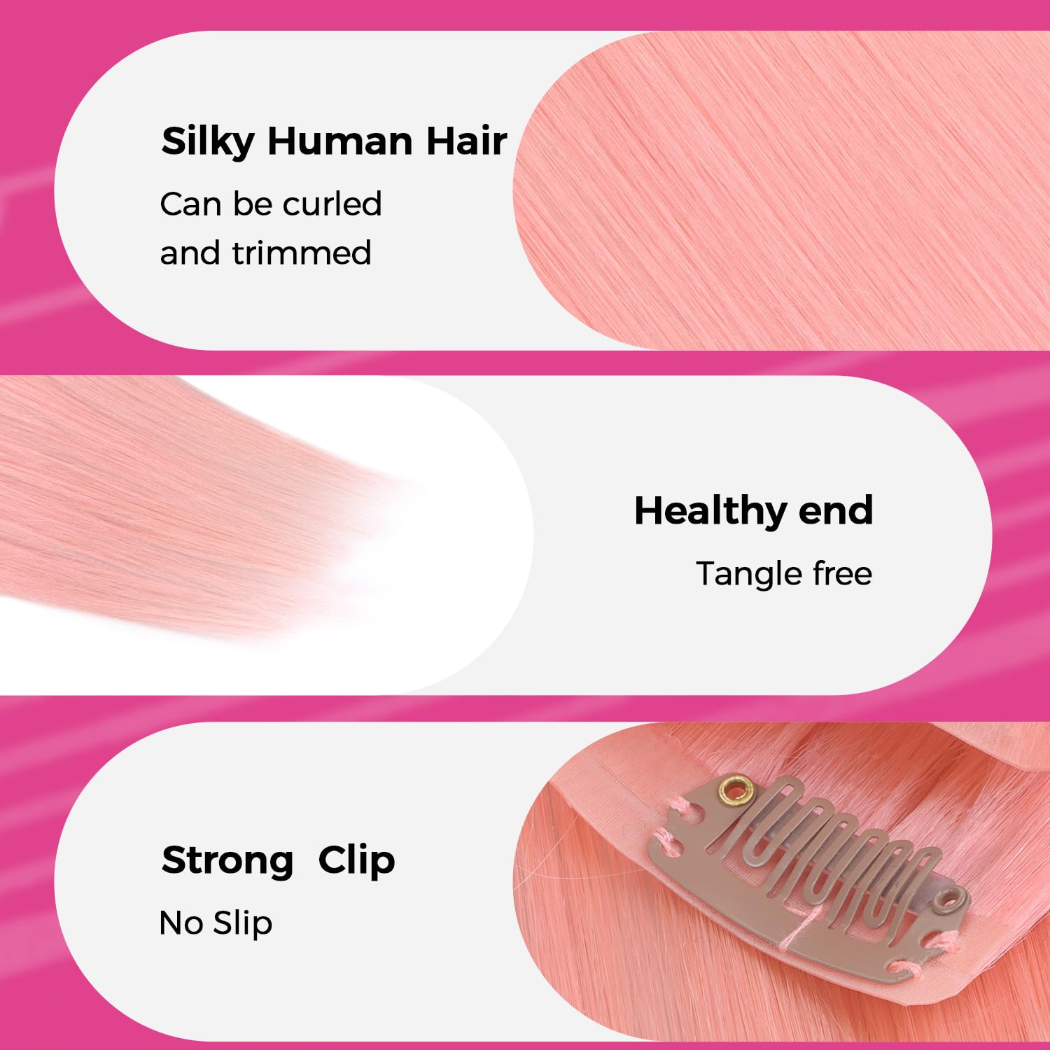 4pcs Colorful Silky Straight Seamless Clip in Hair Extensions For Highlights Style