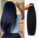 Lashey Invisi Edge Clip in Hair Extensions Kinky Straight Real Human Hair