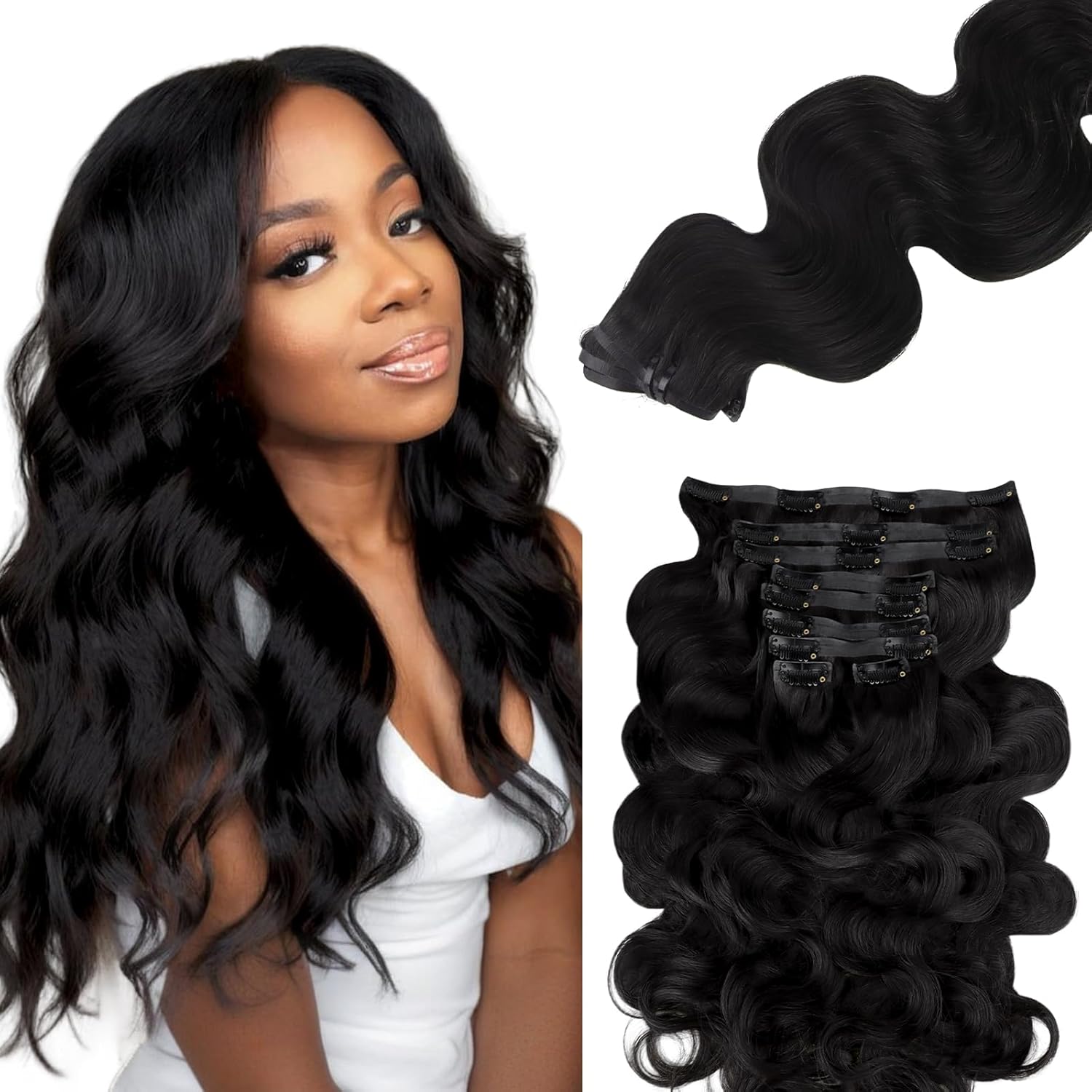 Colored 9pcs Super Flat Seamless Clip in Hair Extensions