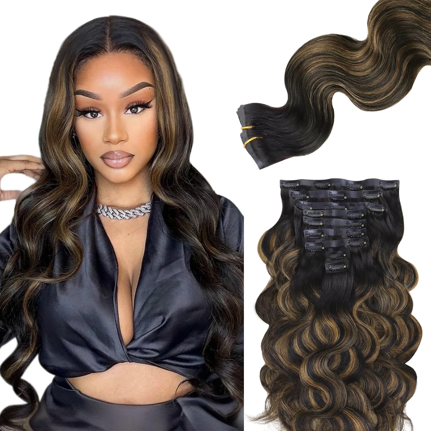 Colored 9pcs Super Flat Seamless Clip in Hair Extensions