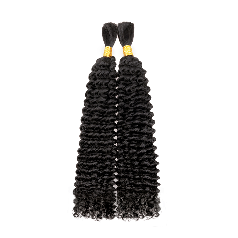 Lashey Human Hair Bulk Kinky Curly for Boho Braiding