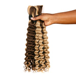 Lashey Human Hair Bulk Deep Wave #4/27 for Boho Braiding