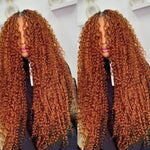 Lashey Human Hair Bulk Deep Wave Ginger for Boho Braiding