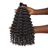 Lashey Human Hair Bulk Deep Wave for Boho Braiding Hair Bulk for Boho