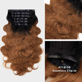 Lashey Exclusive Fall Color Ultra Invisible Seamless Clip in Hair Extensions