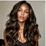 $119 BOGO | Lashey Brown Highlights Body Wave Seamless Clip in Hair Extensions