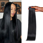 Lashey Seamless Tape in Hair Extensions Silky Straight #1 Jet Black Virgin Human Hair