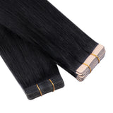 Lashey Seamless Tape in Hair Extensions Silky Straight #1 Jet Black Virgin Human Hair