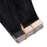 Lashey Seamless Tape in Hair Extensions Silky Straight #1 Jet Black Virgin Human Hair
