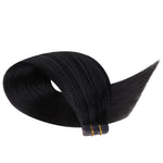 Lashey Seamless Tape in Hair Extensions Silky Straight #1 Jet Black Virgin Human Hair