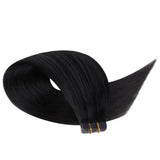 Lashey Seamless Tape in Hair Extensions Silky Straight #1 Jet Black Virgin Human Hair