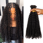 Lashey Human Hair Bulk Kinky Curly for Boho Braiding