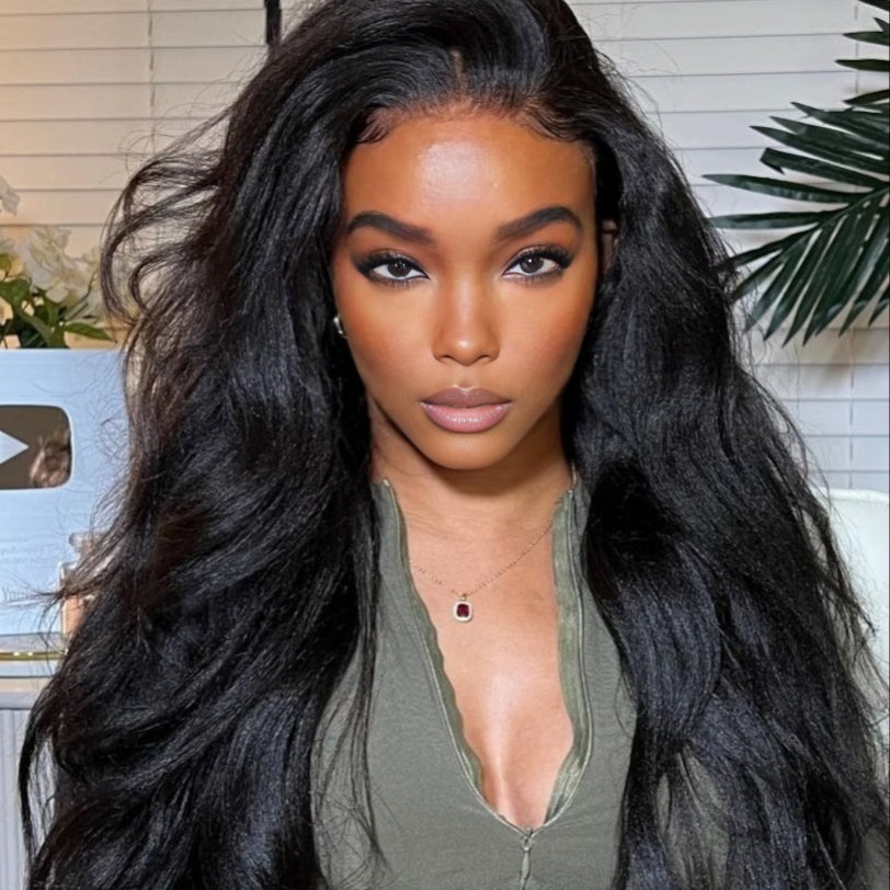Lashey Invisi Edge Seamless Clip in Hair Extensions Kinky Straight Real Human Hair