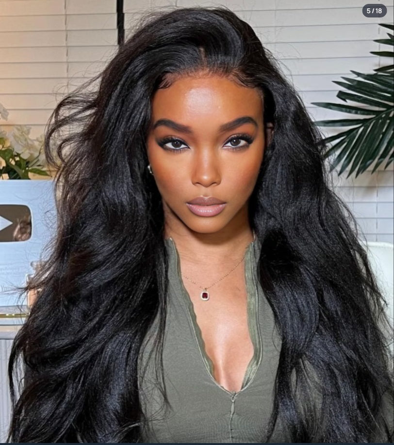 Lashey Invisi Edge Seamless Clip in Hair Extensions Kinky Straight Real Human Hair