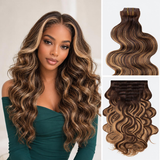 Lashey Exclusive Fall Color Ultra Invisible Seamless Clip in Hair Extensions