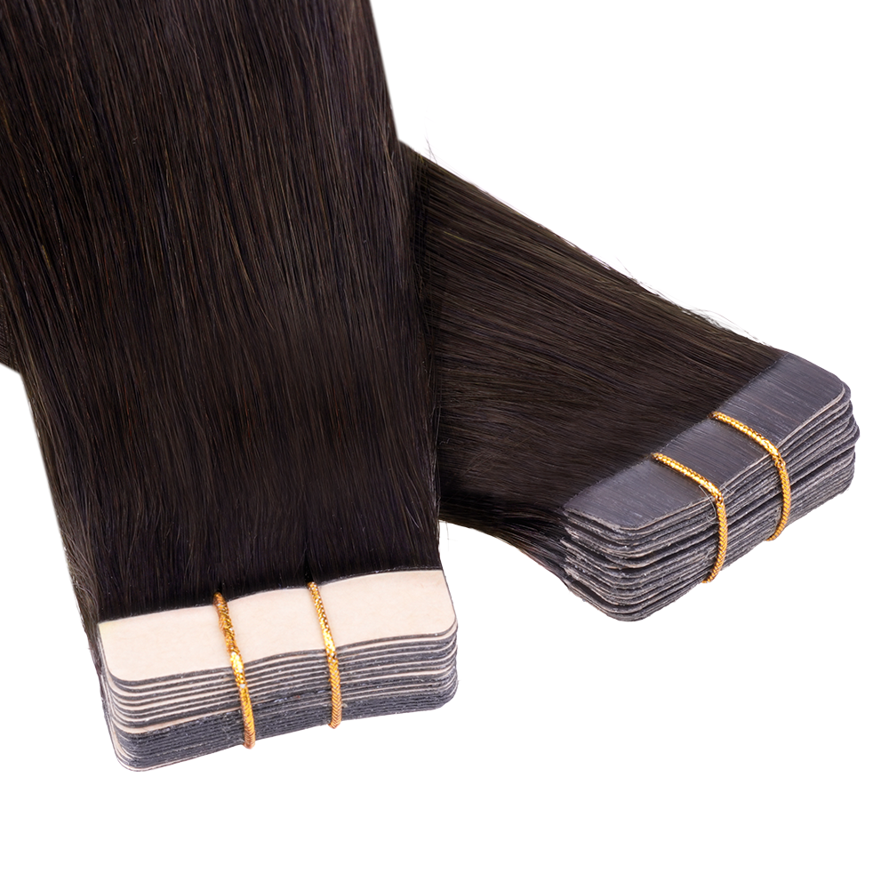 Lashey Seamless Tape in Hair Extensions Silky Straight #2 Dark Brown Virgin Human Hair