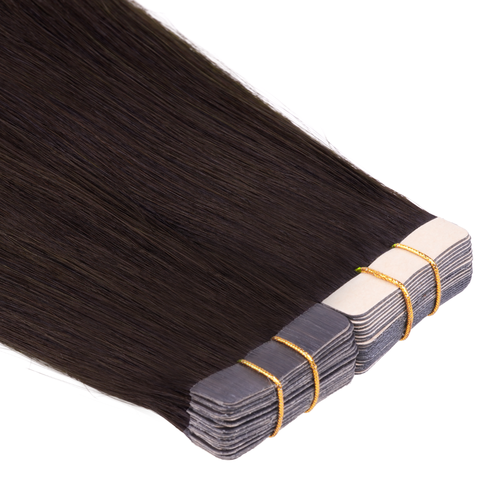 Lashey Seamless Tape in Hair Extensions Silky Straight #2 Dark Brown Virgin Human Hair