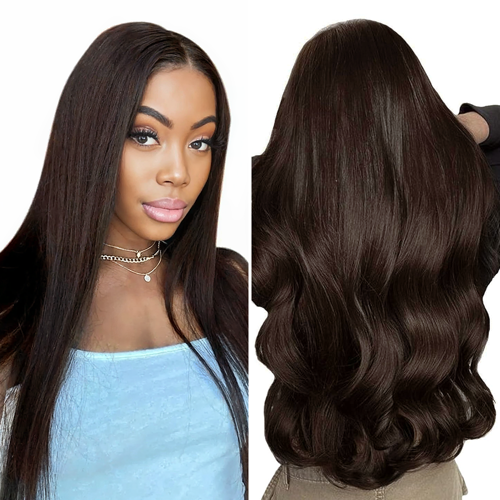 Lashey Seamless Tape in Hair Extensions Silky Straight #2 Dark Brown Virgin Human Hair