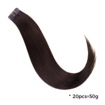 Lashey Seamless Tape in Hair Extensions Silky Straight #2 Dark Brown Virgin Human Hair