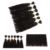 Lashey Human Hair Bulk Kinky Curly for Boho Braiding
