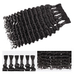 Lashey Human Hair Bulk Deep Wave for Boho Braiding Hair Bulk for Boho