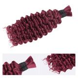 Lashey Human Hair Bulk Deep Wave 99J for Boho Braiding