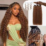 Lashey Upgraded Crochet Human Hair No Knot Miracle Knots Brown #30 Water Wave