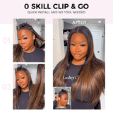 Lashey Exclusive Fall Color Ultra Invisible Seamless Clip in Hair Extensions