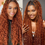 Lashey Human Hair Bulk Deep Wave Ginger for Boho Braiding