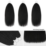 Lashey Upgraded Feather Human Crochet Hair No Knot Miracle Knots Kinky Straight