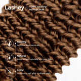 Lashey Human Hair Bulk Deep Wave #6 for Boho Braiding
