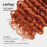 Lashey Human Hair Bulk Deep Wave Ginger for Boho Braiding