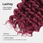 Lashey Human Hair Bulk Deep Wave 99J for Boho Braiding