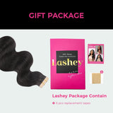 Lashey Tape in Hair Extensions Human Hair Body Wave Natural Black 18 Inch 50g/pack Invisible Soft Tape Ins for Women