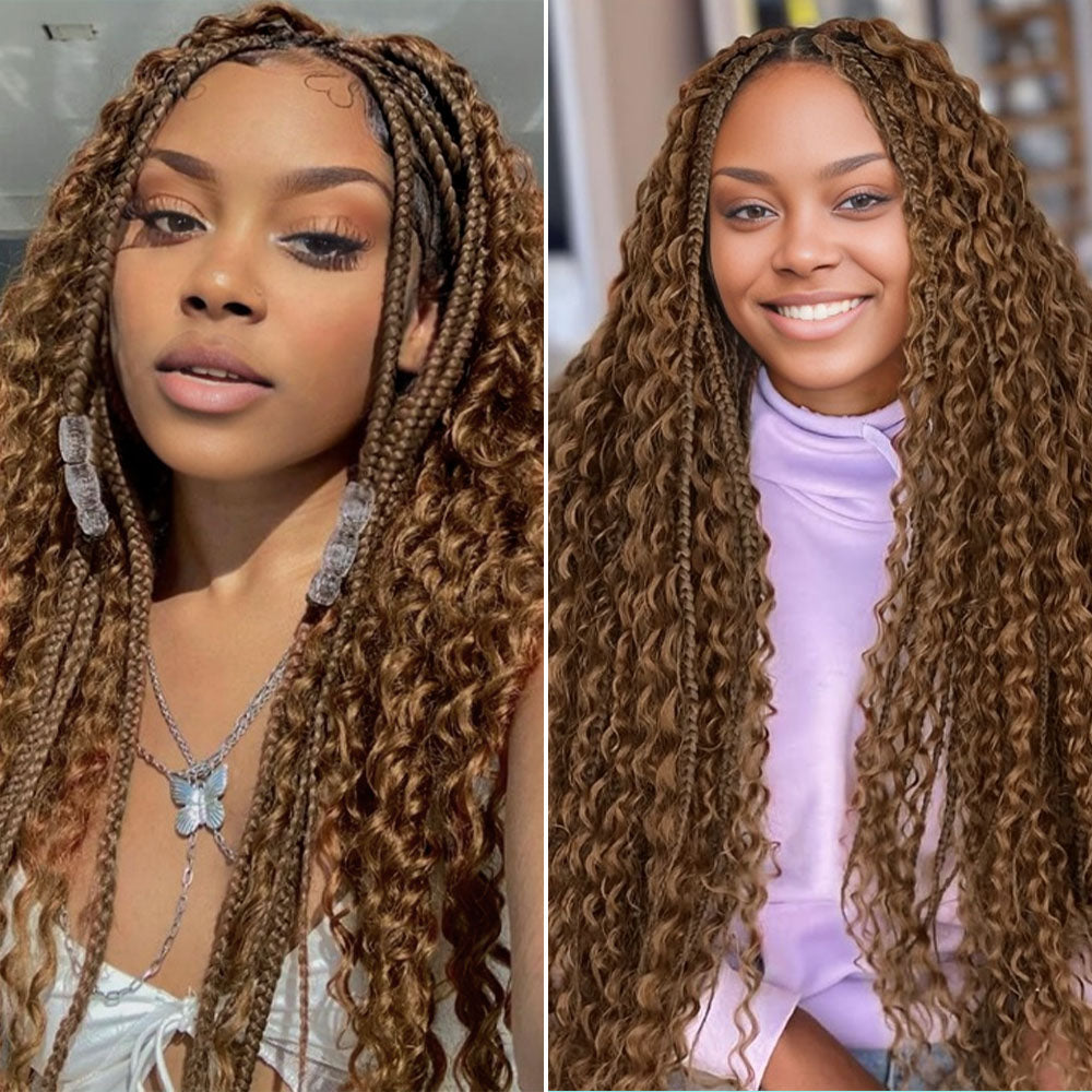 Lashey Human Hair Bulk Deep Wave #6 for Boho Braiding