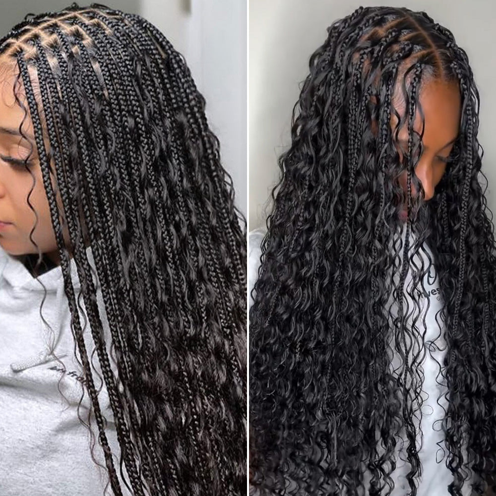 Lashey Human Hair Bulk Deep Wave for Boho Braiding