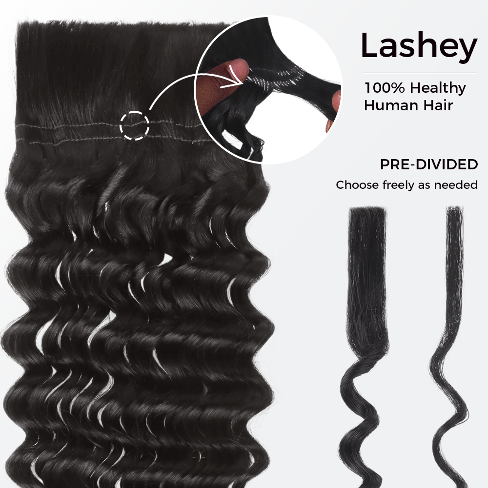 Lashey Human Hair Bulk Water Wave for Boho Braiding