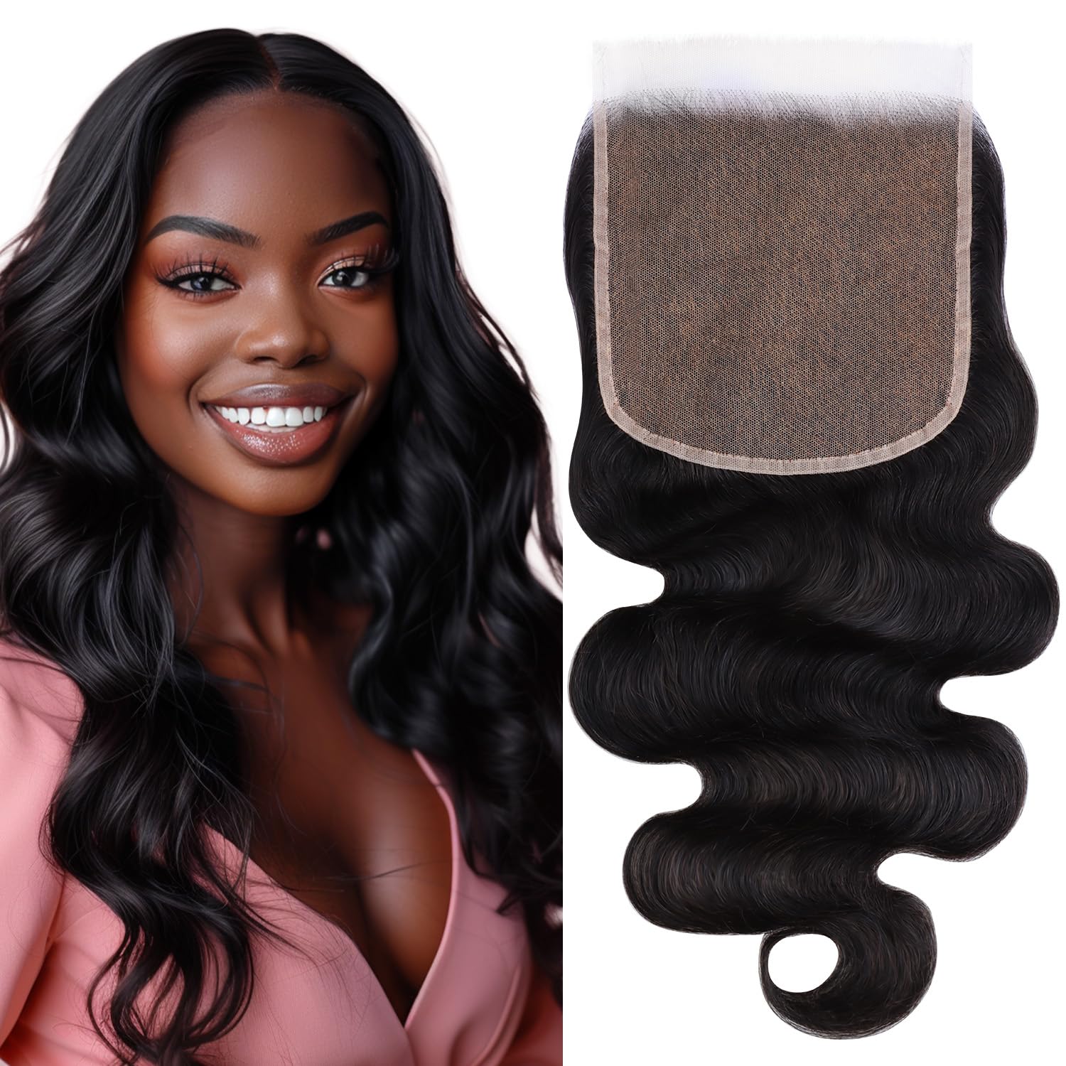 Super Fine HD Lace Closure Frontal Pre Bleached Knots Pre Plucked Hairline Human Hair