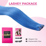 Final Sale | 22" 4pcs Seamless Clip in Blue Silky Straight Hair Extensions-US Only