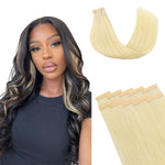 Lashey Tape in Hair Extensions Human Hair Body Wave Natural Black 18 Inch 50g/pack Invisible Soft Tape Ins for Women