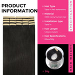 Lashey Tape in Hair Extensions Human Hair Body Wave Natural Black 18 Inch 50g/pack Invisible Soft Tape Ins for Women