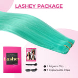 Final Sale | 4pcs Seamless Clip in Green Silky Straight Hair Extensions-US Only