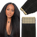 Lashey Tape in Hair Extensions Human Hair Body Wave Natural Black 18 Inch 50g/pack Invisible Soft Tape Ins for Women