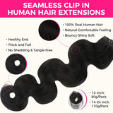 Add on Items | 24" Seamless Clip in Body Wave Hair Extensions (110g)