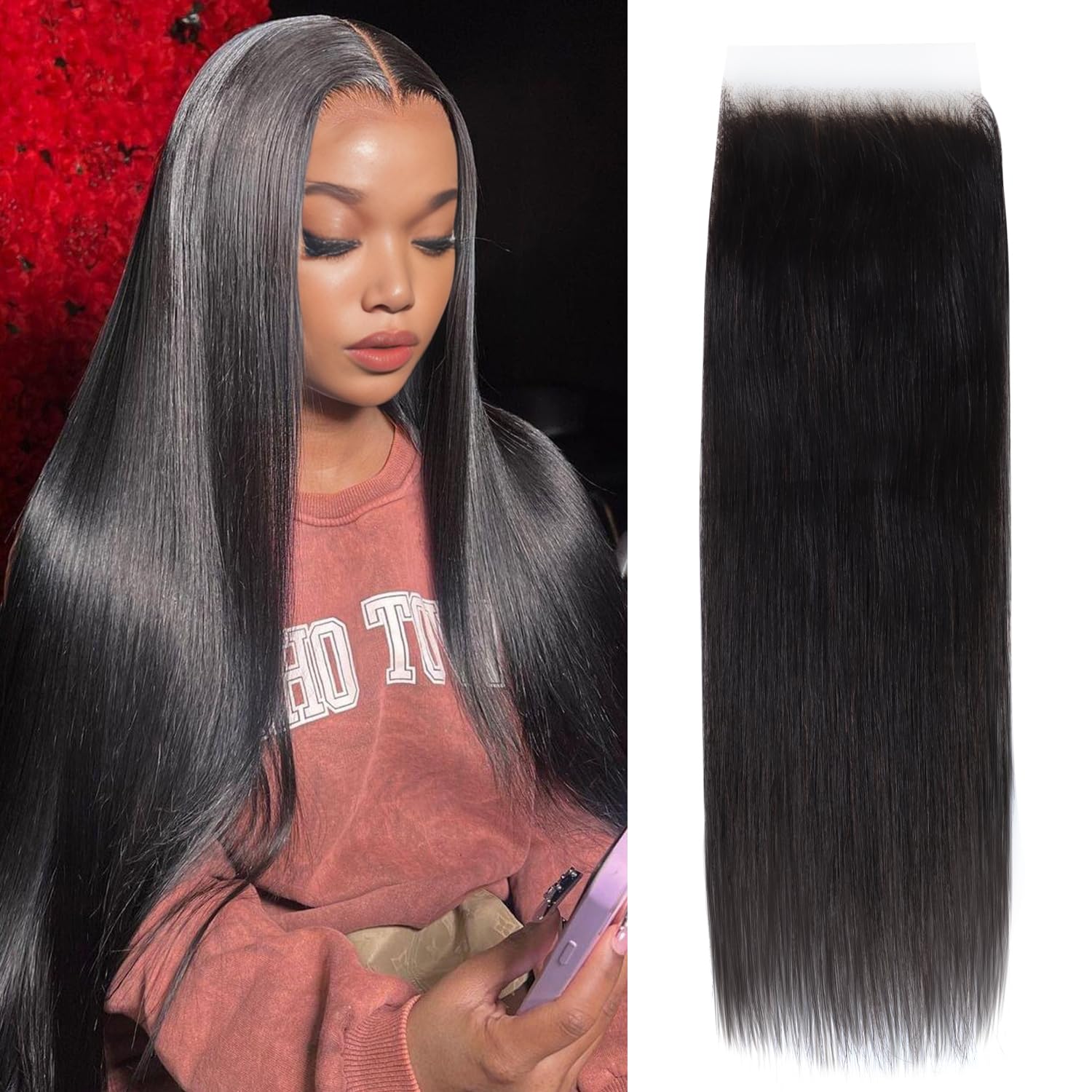 Super Fine HD Lace Closure Frontal Pre Bleached Knots Pre Plucked Hairline Human Hair
