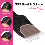 Super Fine HD Lace Closure Frontal Pre Bleached Knots Pre Plucked Hairline Human Hair