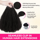 Add on Items | 24" Seamless Clip in Afro Kinky Curly 4C Hair Extensions (110g)