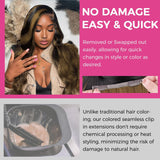 Add on Items | 18" 4pcs Seamless Clip in Ombre Silky Straight Hair Extensions