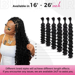 Double Drawn Human Braiding Hair Bulk for Boho Braids Knotless Box Braid