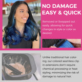 Final Sale | 22" 4pcs Seamless Clip in Blue Silky Straight Hair Extensions-US Only